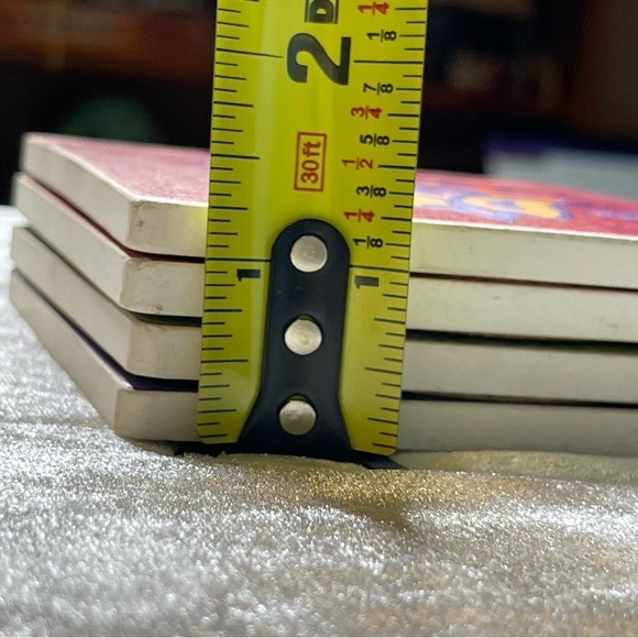 Vintage Clay Ceramic Tile Coasters Set of 4 Floral Motif - Picture 10 of 11